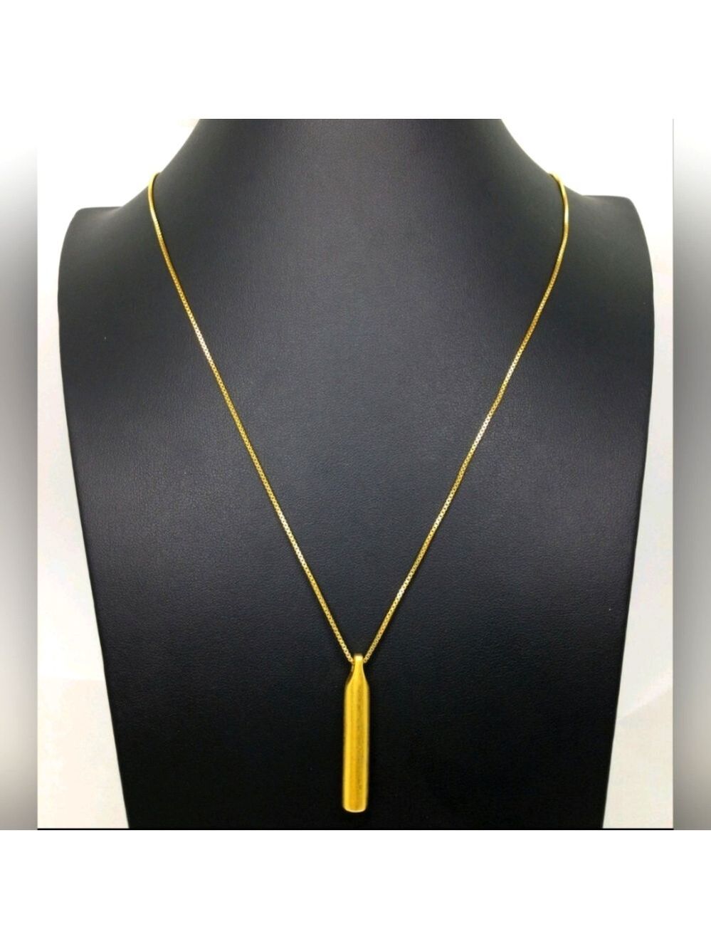 Madewell Goldtone Cylinder Pendant Box Chain Necklace 33"
